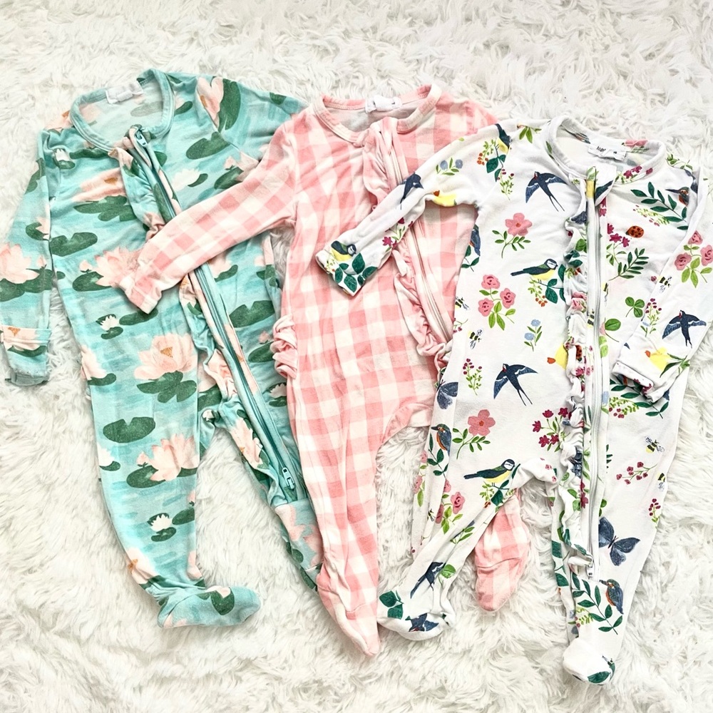 Angel Dear baby girl 0-3 PJ lot